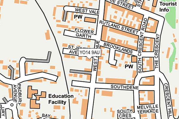 YO14 9AU map - OS OpenMap – Local (Ordnance Survey)