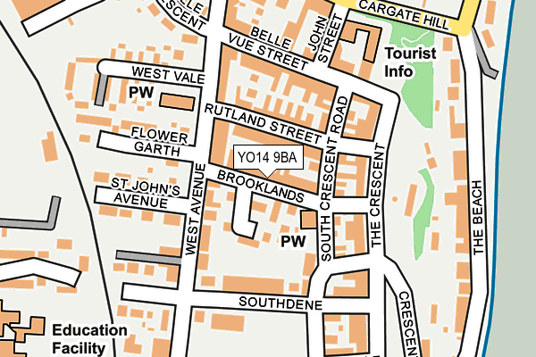 YO14 9BA map - OS OpenMap – Local (Ordnance Survey)