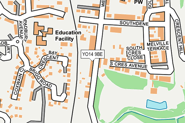YO14 9BE map - OS OpenMap – Local (Ordnance Survey)