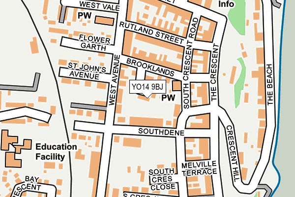 YO14 9BJ map - OS OpenMap – Local (Ordnance Survey)