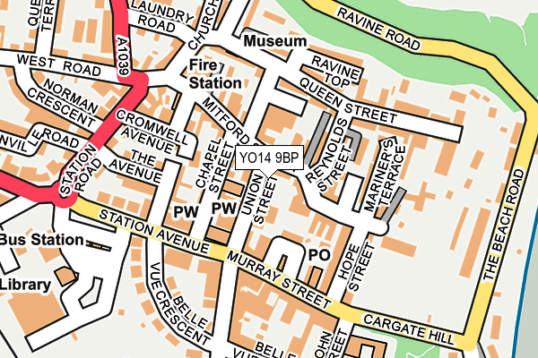 YO14 9BP map - OS OpenMap – Local (Ordnance Survey)