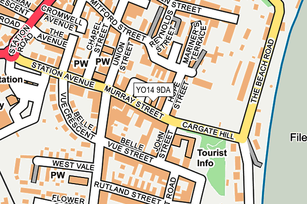 YO14 9DA map - OS OpenMap – Local (Ordnance Survey)