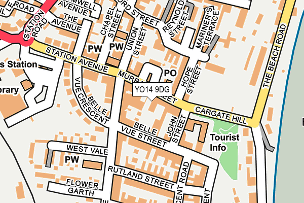 YO14 9DG map - OS OpenMap – Local (Ordnance Survey)