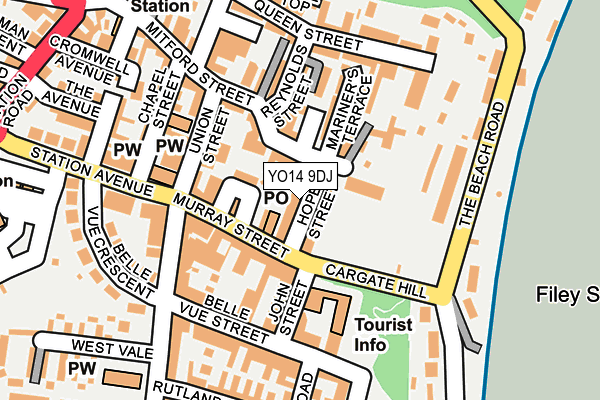 YO14 9DJ map - OS OpenMap – Local (Ordnance Survey)