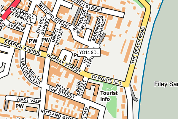 YO14 9DL map - OS OpenMap – Local (Ordnance Survey)