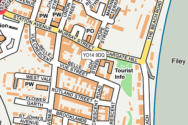 YO14 9DQ map - OS OpenMap – Local (Ordnance Survey)