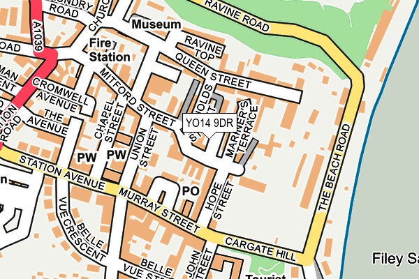 YO14 9DR map - OS OpenMap – Local (Ordnance Survey)