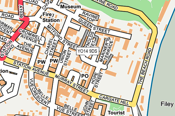 YO14 9DS map - OS OpenMap – Local (Ordnance Survey)
