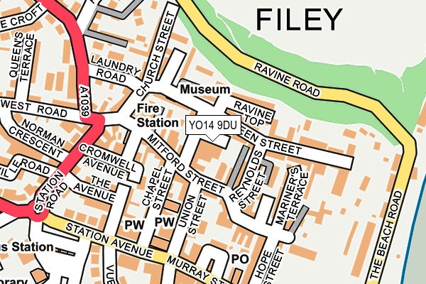 YO14 9DU map - OS OpenMap – Local (Ordnance Survey)