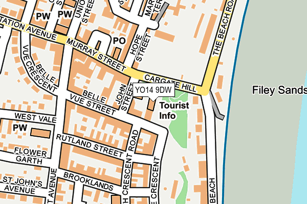 YO14 9DW map - OS OpenMap – Local (Ordnance Survey)