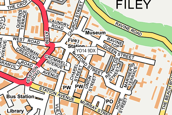 YO14 9DX map - OS OpenMap – Local (Ordnance Survey)