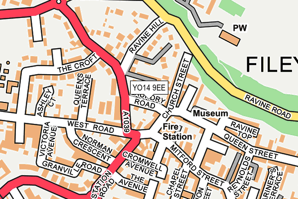 YO14 9EE map - OS OpenMap – Local (Ordnance Survey)