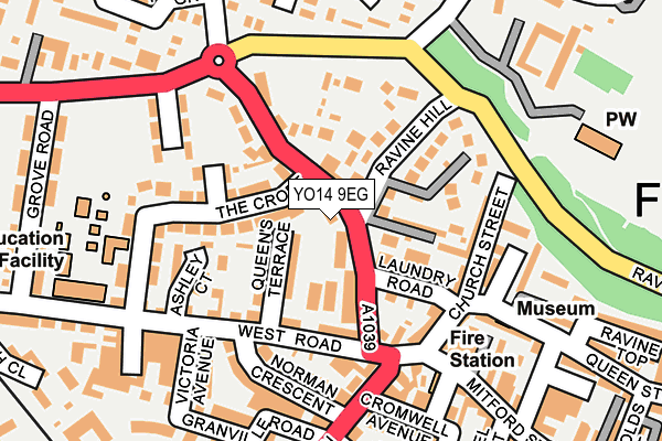 YO14 9EG map - OS OpenMap – Local (Ordnance Survey)