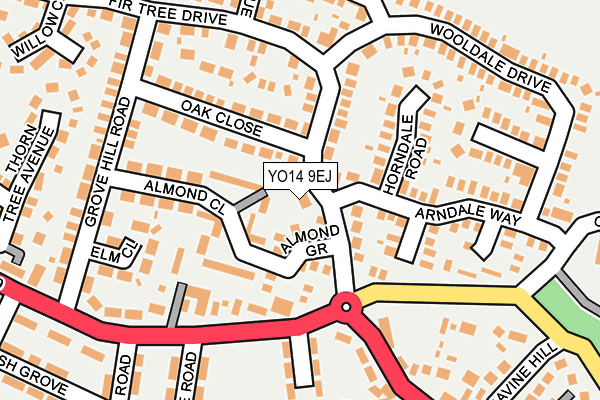 YO14 9EJ map - OS OpenMap – Local (Ordnance Survey)