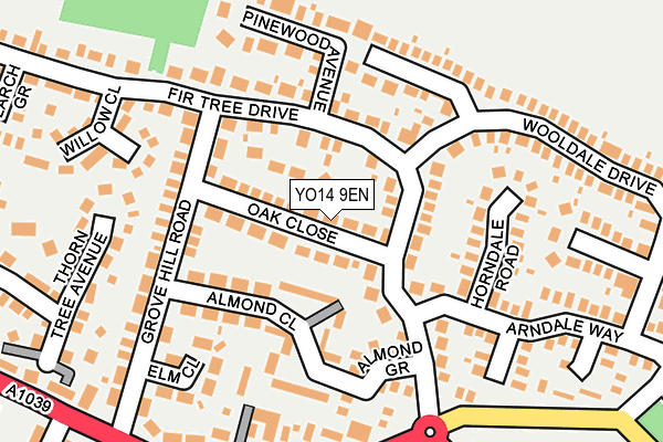 YO14 9EN map - OS OpenMap – Local (Ordnance Survey)