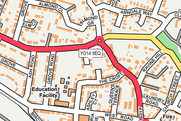 YO14 9EQ map - OS OpenMap – Local (Ordnance Survey)