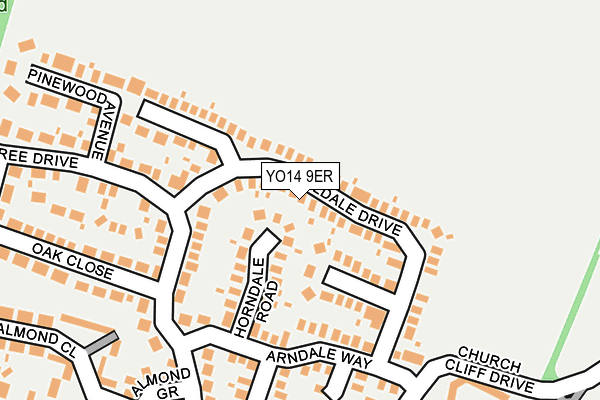 YO14 9ER map - OS OpenMap – Local (Ordnance Survey)