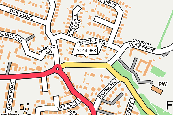 YO14 9ES map - OS OpenMap – Local (Ordnance Survey)