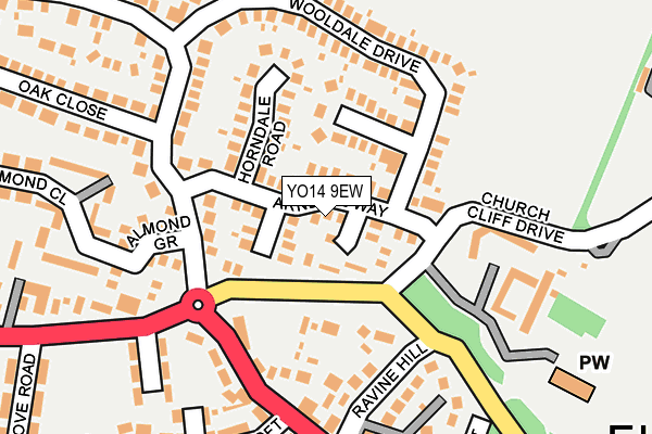 YO14 9EW map - OS OpenMap – Local (Ordnance Survey)