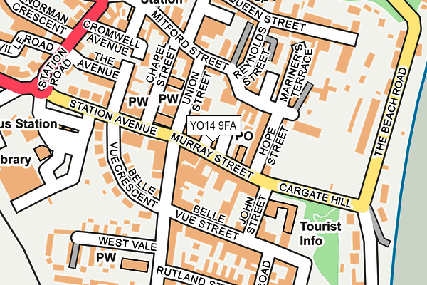 YO14 9FA map - OS OpenMap – Local (Ordnance Survey)