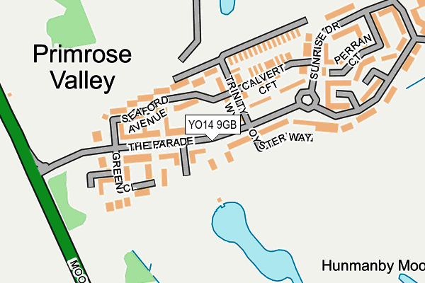 YO14 9GB map - OS OpenMap – Local (Ordnance Survey)