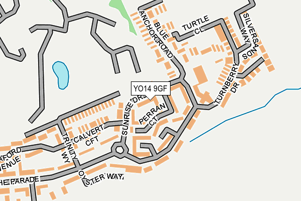 YO14 9GF map - OS OpenMap – Local (Ordnance Survey)