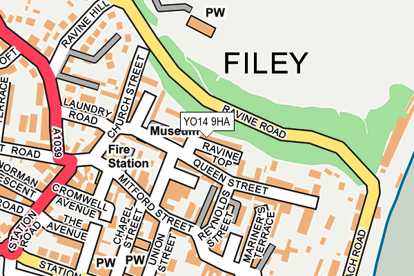 YO14 9HA map - OS OpenMap – Local (Ordnance Survey)