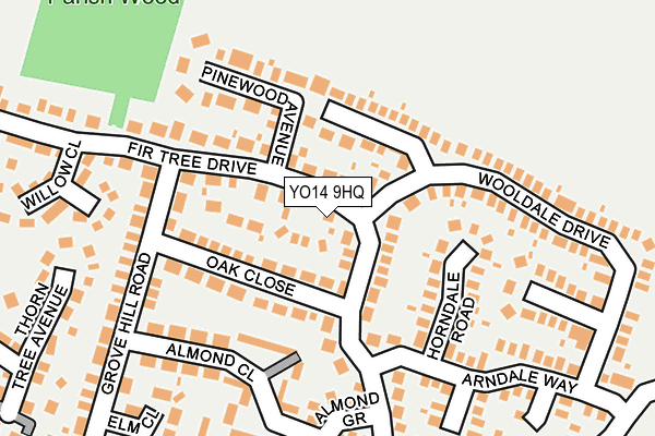 YO14 9HQ map - OS OpenMap – Local (Ordnance Survey)