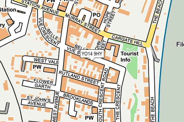 YO14 9HY map - OS OpenMap – Local (Ordnance Survey)
