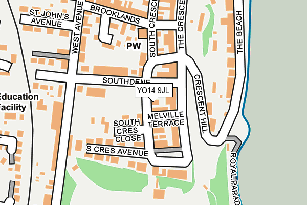 YO14 9JL map - OS OpenMap – Local (Ordnance Survey)