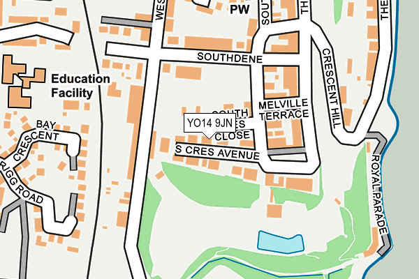 YO14 9JN map - OS OpenMap – Local (Ordnance Survey)