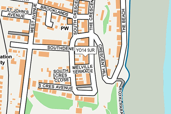 YO14 9JR map - OS OpenMap – Local (Ordnance Survey)