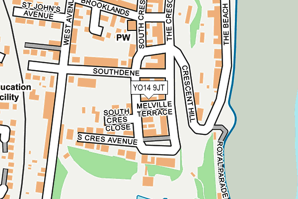 YO14 9JT map - OS OpenMap – Local (Ordnance Survey)