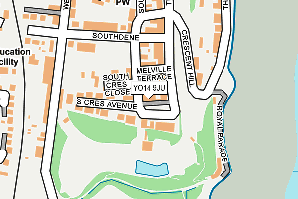 YO14 9JU map - OS OpenMap – Local (Ordnance Survey)