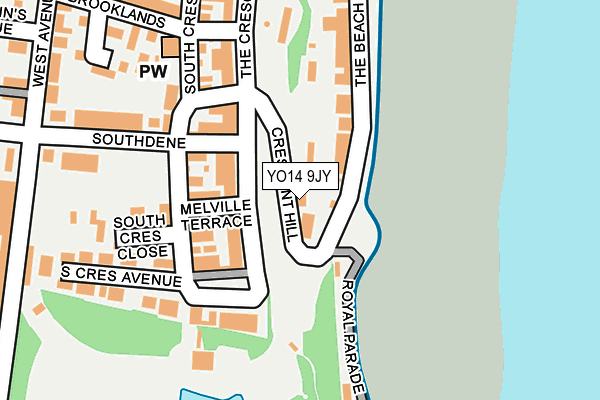 YO14 9JY map - OS OpenMap – Local (Ordnance Survey)