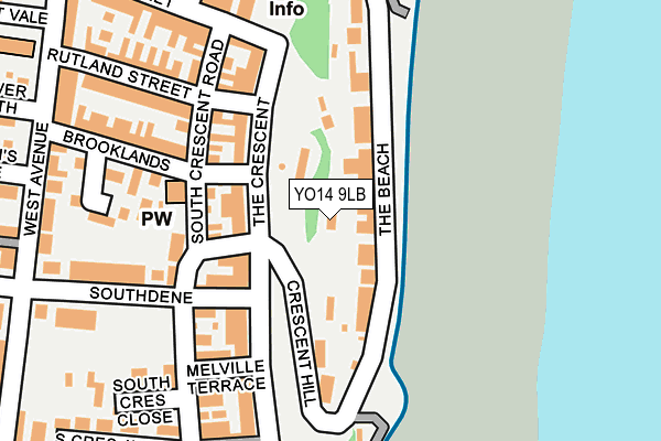YO14 9LB map - OS OpenMap – Local (Ordnance Survey)