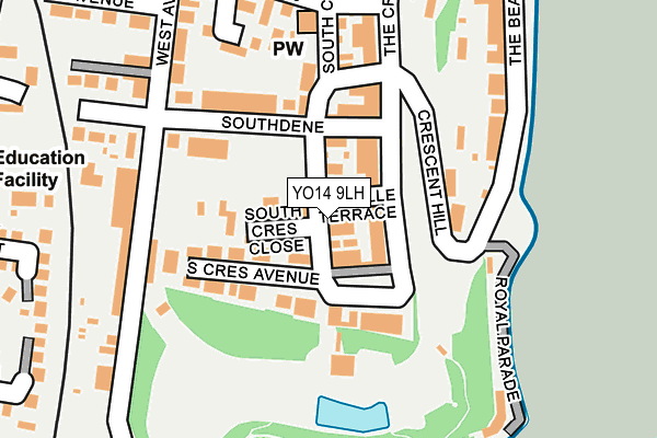 YO14 9LH map - OS OpenMap – Local (Ordnance Survey)