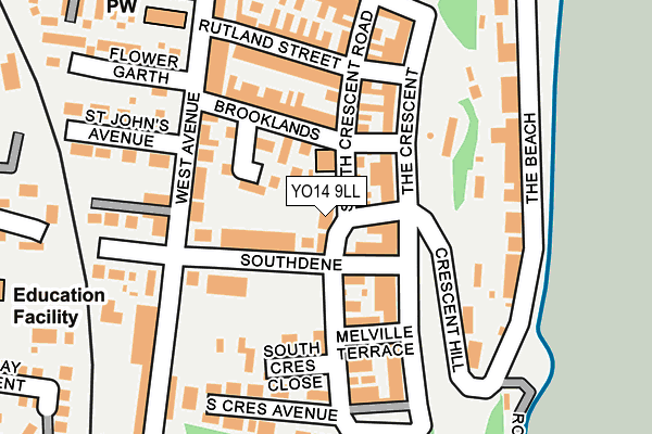 YO14 9LL map - OS OpenMap – Local (Ordnance Survey)