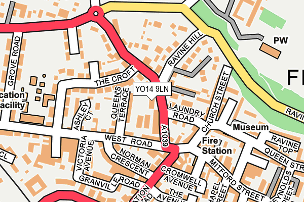 YO14 9LN map - OS OpenMap – Local (Ordnance Survey)