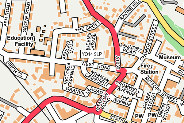 YO14 9LP map - OS OpenMap – Local (Ordnance Survey)
