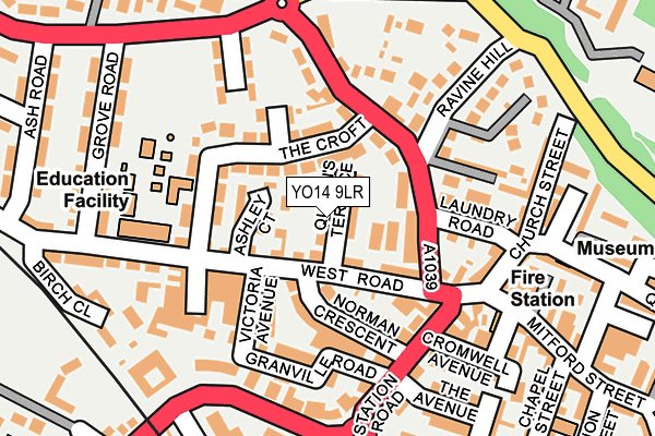 YO14 9LR map - OS OpenMap – Local (Ordnance Survey)