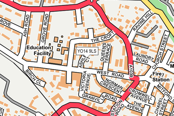 YO14 9LS map - OS OpenMap – Local (Ordnance Survey)