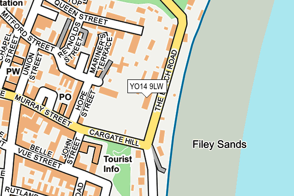 YO14 9LW map - OS OpenMap – Local (Ordnance Survey)