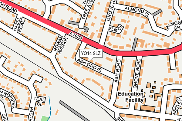 YO14 9LZ map - OS OpenMap – Local (Ordnance Survey)