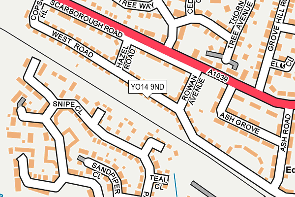 YO14 9ND map - OS OpenMap – Local (Ordnance Survey)