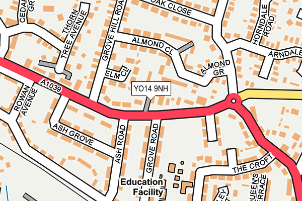 YO14 9NH map - OS OpenMap – Local (Ordnance Survey)