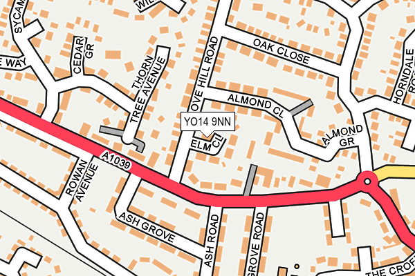 YO14 9NN map - OS OpenMap – Local (Ordnance Survey)