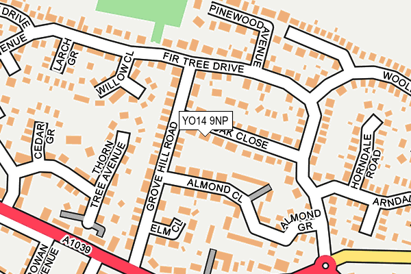 YO14 9NP map - OS OpenMap – Local (Ordnance Survey)