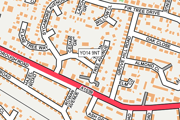 YO14 9NT map - OS OpenMap – Local (Ordnance Survey)