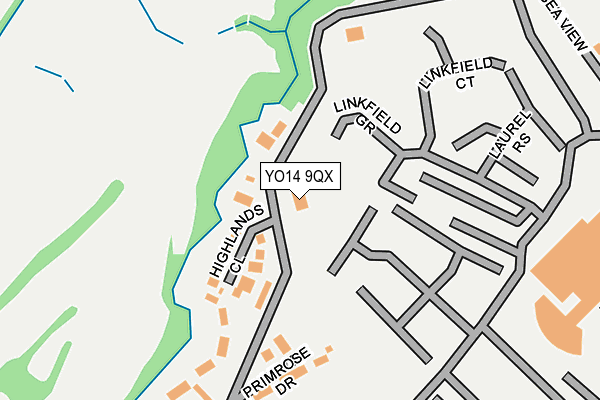 YO14 9QX map - OS OpenMap – Local (Ordnance Survey)